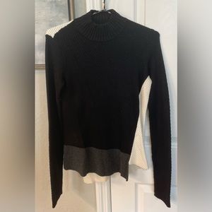 Bailey 44 Women’s Color Block Asymmetric L/S Ribbed Knit Sweater-Sz XS/Unique